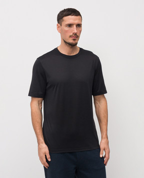 Brunello Cucinelli Black T-shirt with silk MD8211308