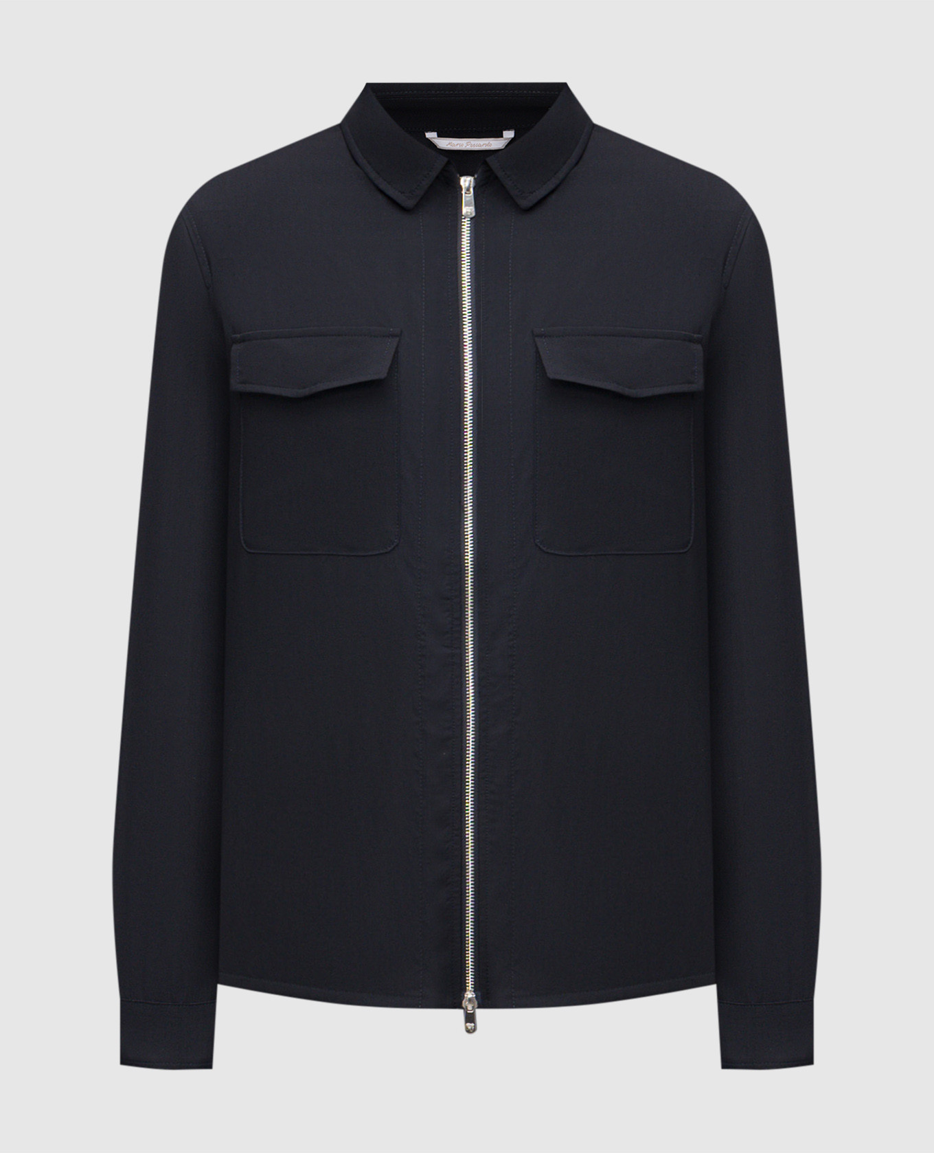 Blue wool and silk shirt