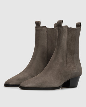 Aeyde Agata grey suede chelsea boots AB0604003052226