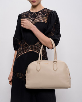 Twinset Beige bowler bag with textured logo 261TB7230