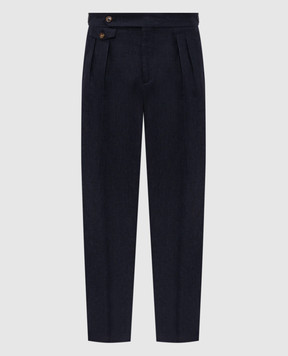 Brunello Cucinelli Blue linen pants MH248M5030