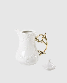 SELETTI White porcelain teapot I-Wares Gold I 09866