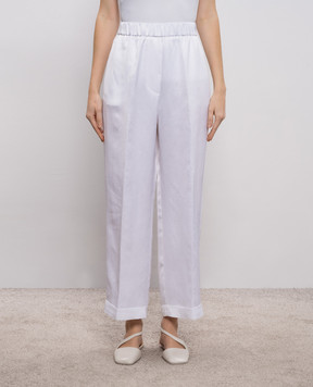 Peserico White linen pants A0403601926