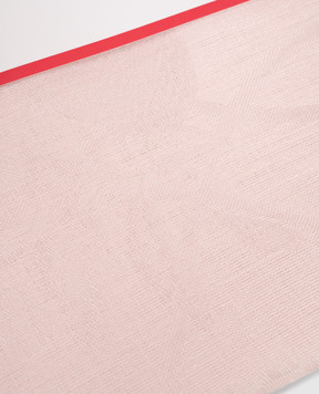 Le Jacquard Fraincais Tivoli pink round linen tablecloth 22499