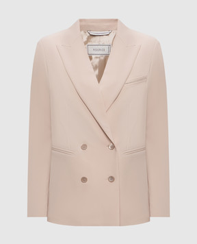 Peserico Beige double-breasted wool jacket A0169902008
