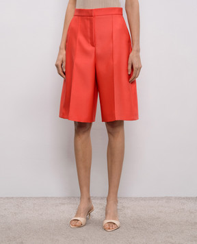Agnona Pink wool and silk Bermuda shorts T81101XD1024