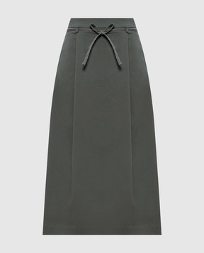 Peserico Green skirt with monil chain P05699A01037