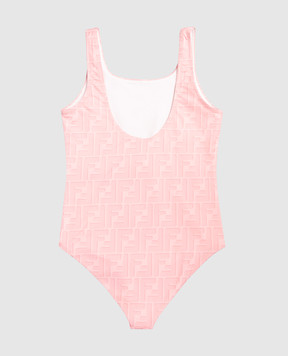 Fendi Children's pink swimsuit with monogram print JFM046AY8I