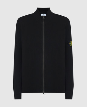 Stone Island Black cardigan with logo patch L1S155100126S00D8