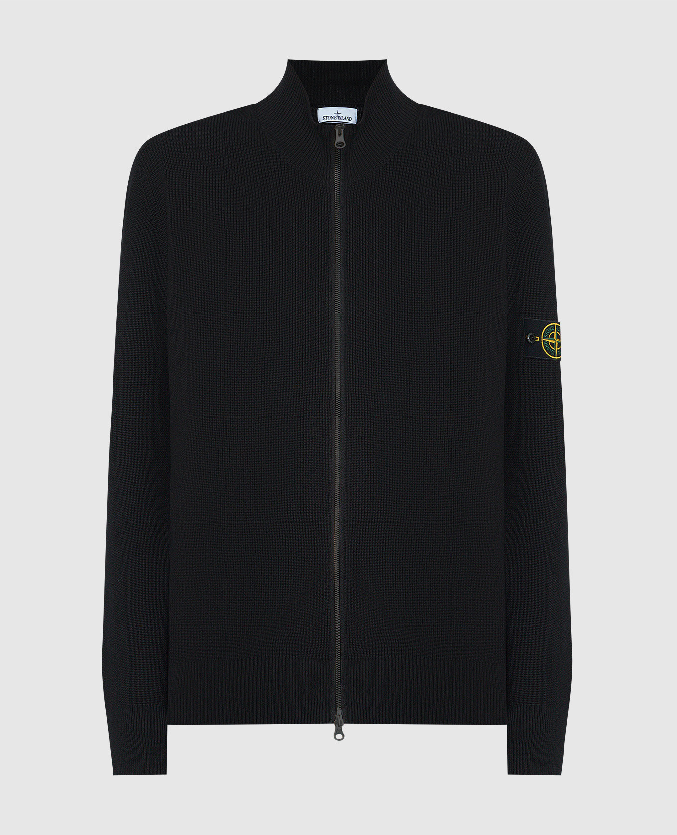 

Black cardigan with logo patch Stone Island