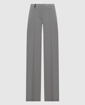 Peserico Gray wool pants with lurex A0406703359