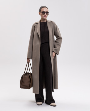 Agnona Khaki cashmere puffer coat TL1211AD7048