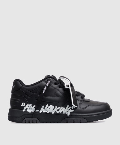 Out Of Office "For Walking" black leather sneakers