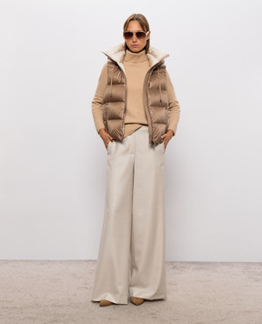 Peserico Beige wool and silk pants E0447604445