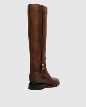 Santoni Brown leather boots WSHM71084BJ2NDYL