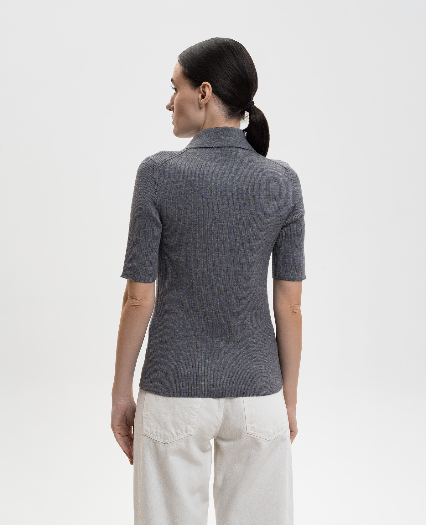 

Gray wool polo shirt Jil Sander, Grey