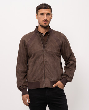 Trussardi Brown suede bomber jacket R313M000047NML903L53