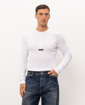 Dolce&Gabbana White ribbed long sleeve G8SC4TG7P3I