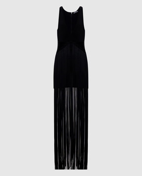 David Koma Black dress with fringe SS26DKKN01D