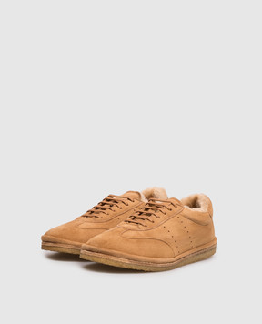 Babe Pay Pls Brown suede sneakers with fur ARD0202BPP