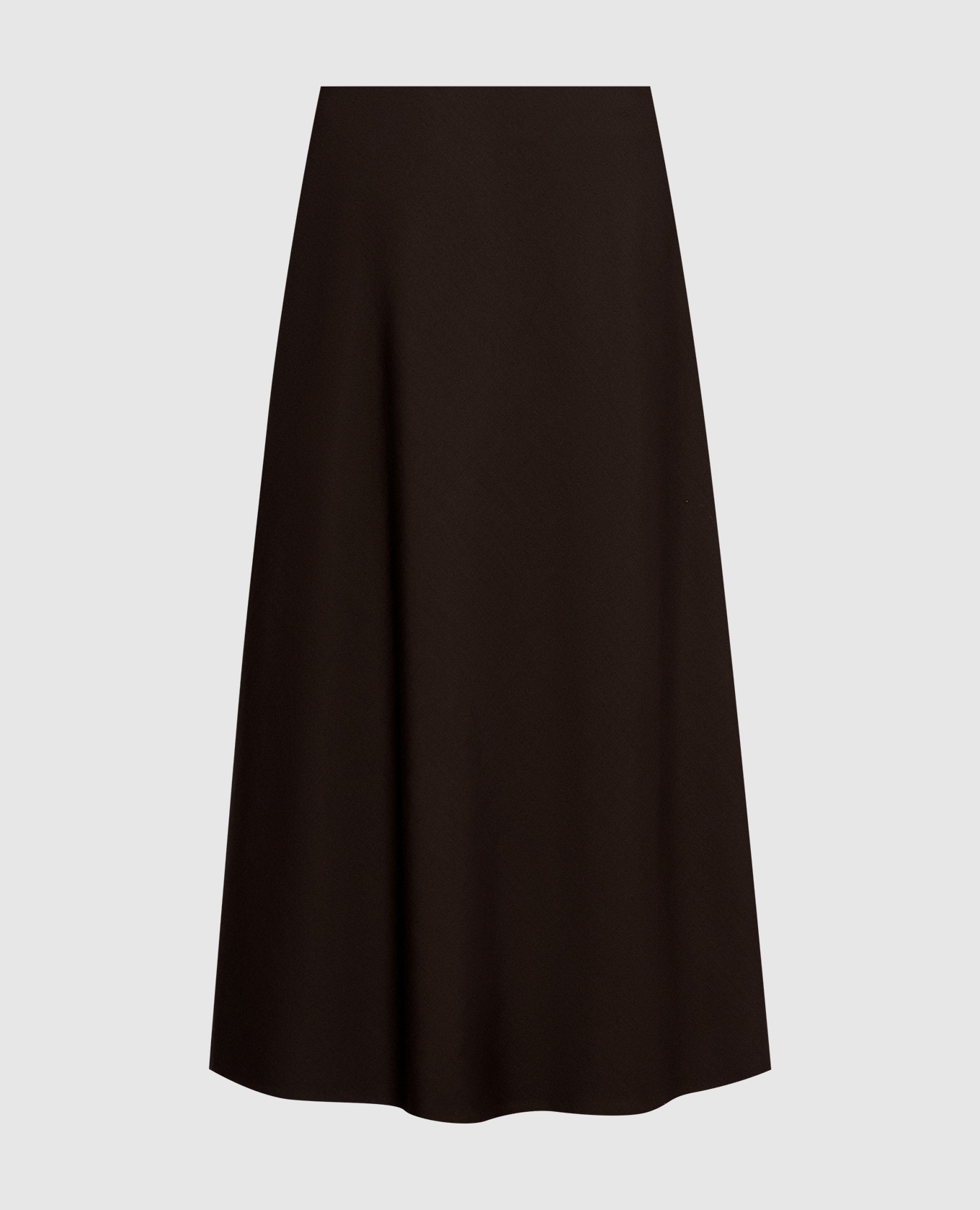 Brown midi skirt with wool