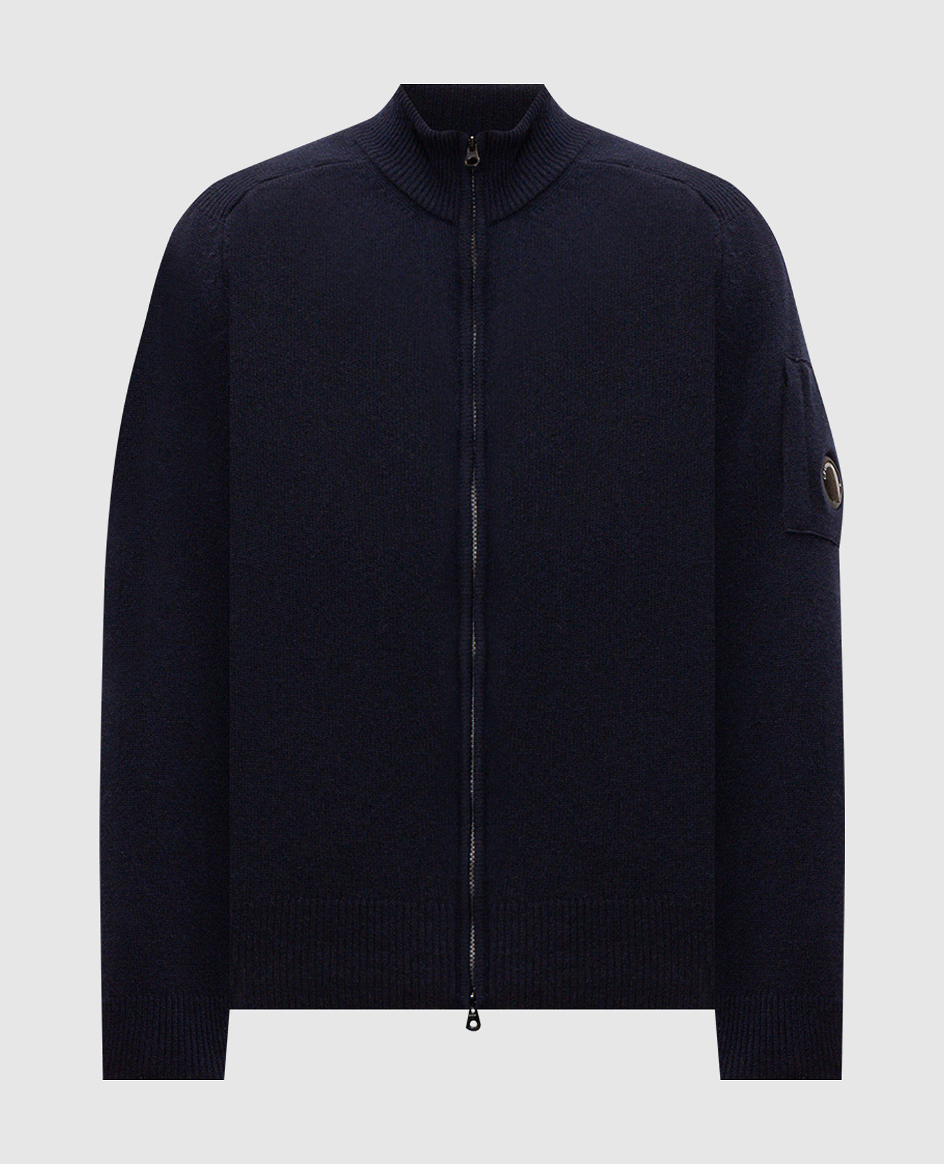 Blue cardigan with wool