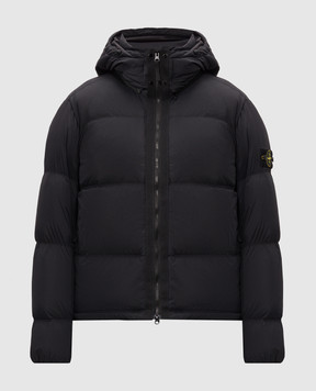 Stone Island Black down jacket with logo patch L2S154100013S0483