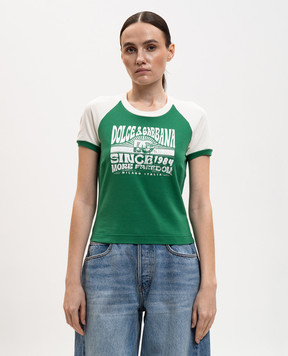 Dolce&Gabbana Green T-shirt with print F8V88TGDDMU