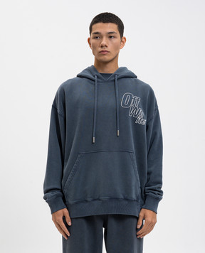 Off-White Blue hoodie with logo print 44MBB085F5F00K