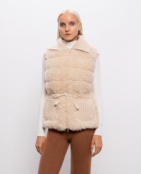 Moncler Beige combination vest L20939I00003M4281