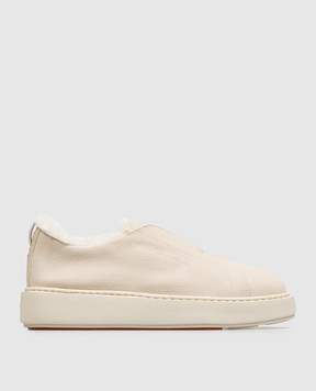 Santoni Ivory nubuck sneakers WBCD61323FONPEYU