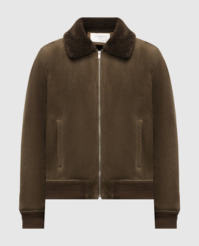 Saint Laurent Khaki sheepskin coat 837294YC2TB