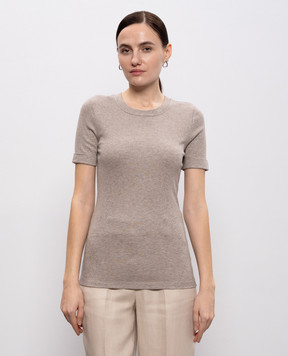 Peserico Beige T-shirt with lurex A06840J002351