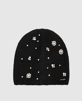 Twinset Black hat with applique 262TO5610