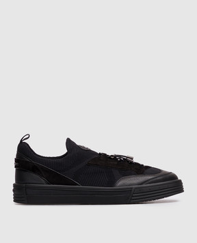 Stefano Ricci Black combination sneakers with textured logo UV23G5306TWMSDP