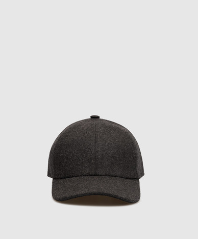 Gray wool and cashmere cap