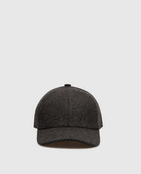 Cashmere&Whiskey Gray wool and cashmere cap 9925001
