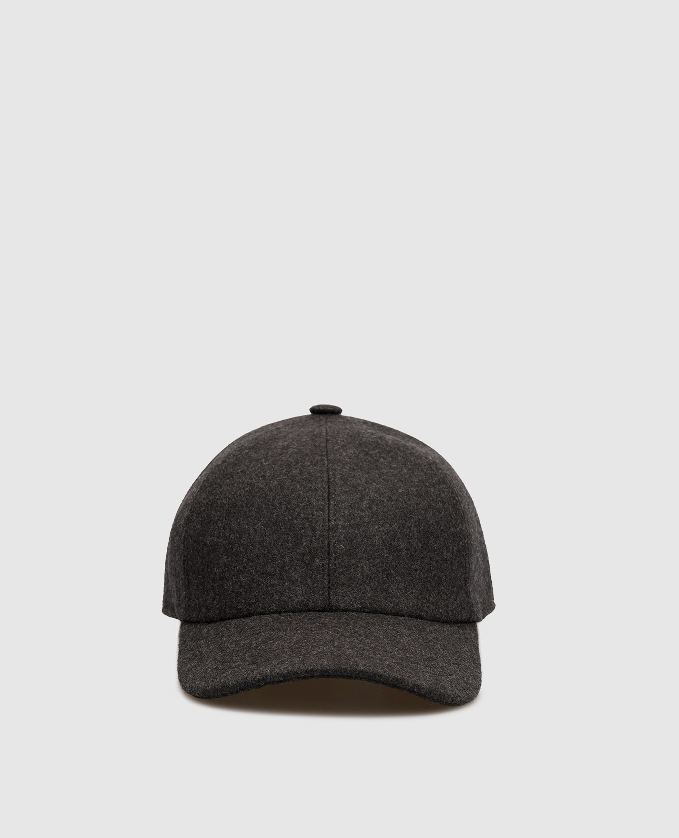 Gray wool and cashmere cap