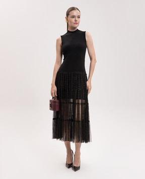 Twinset Black dress with ruffles 262TT3421