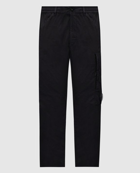 C.P. Company Black pants with logo patch MPA129A005991G