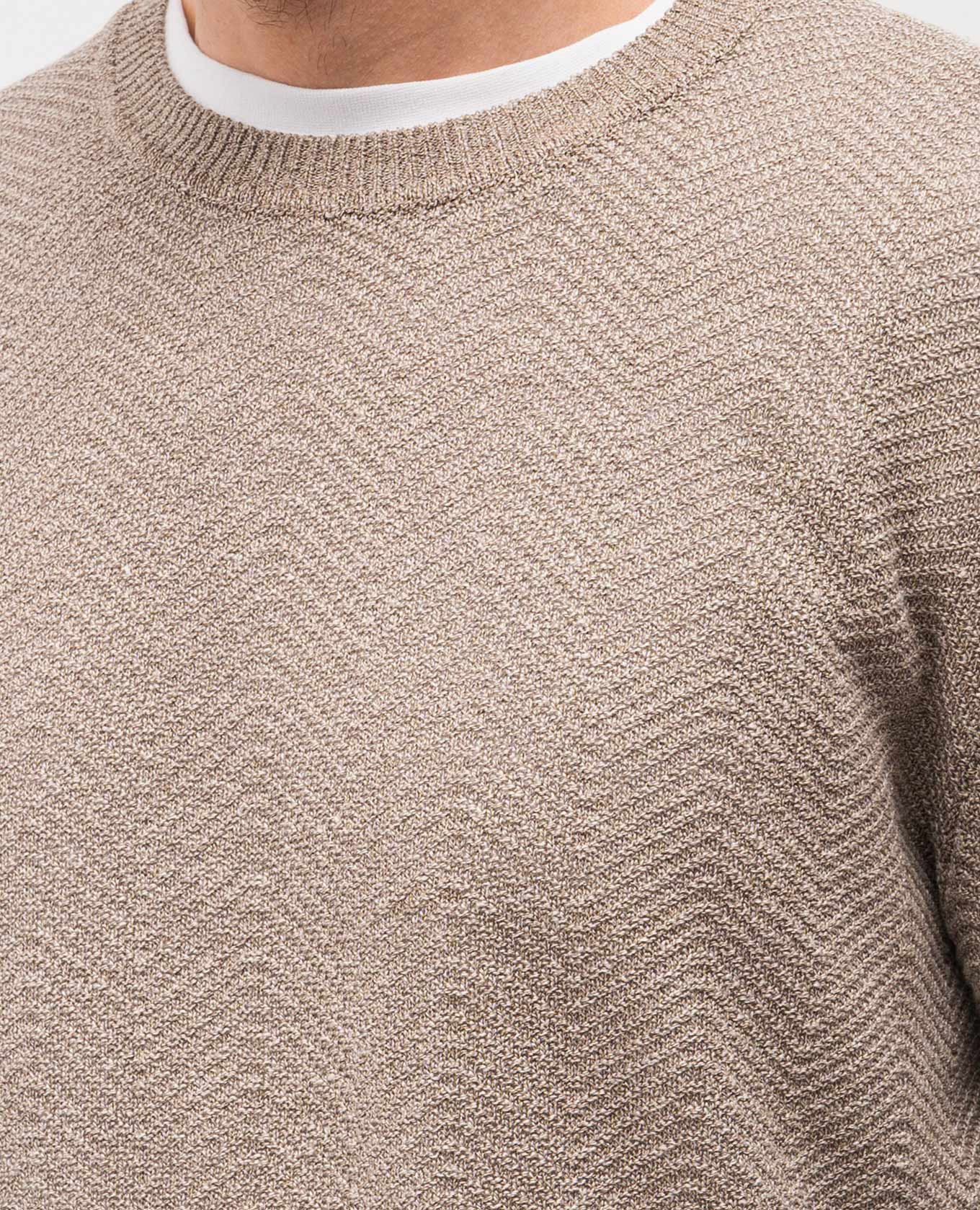 

Brown patterned linen and silk jumper Brett Johnson