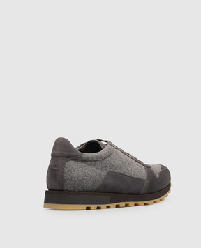 ISAIA Gray combination sneakers RUNB07PLT07