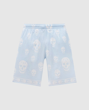 Alexander McQueen Blue printed swim shorts 8472614419Q