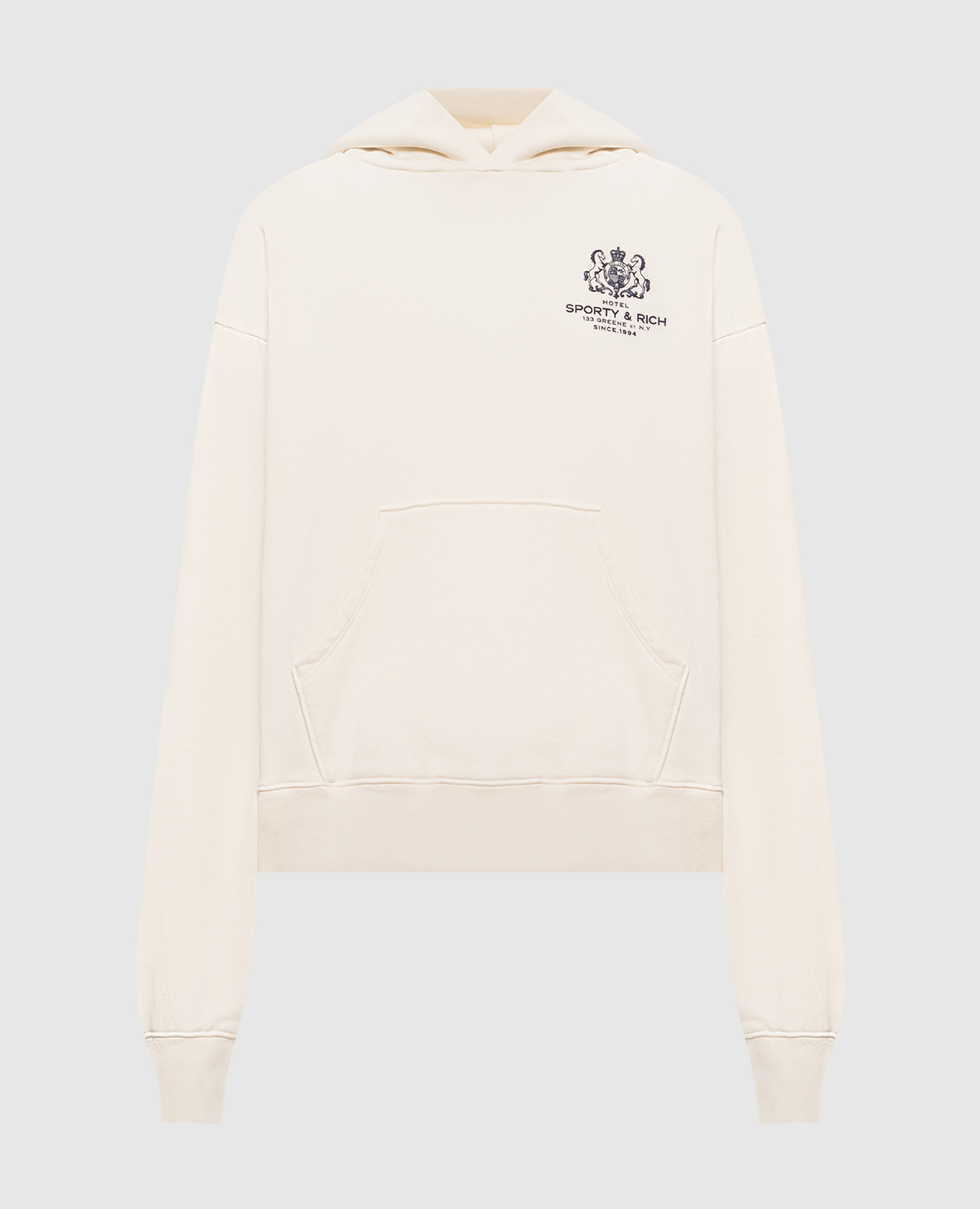 SR Hotel ivory print hoodie