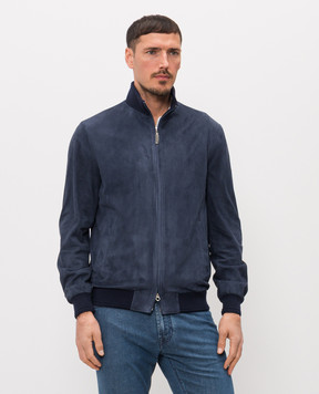 Stefano Ricci Blue suede jacket M7J5100290SUEJI3