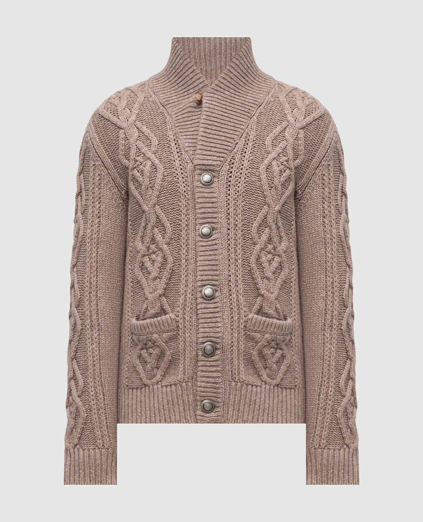 

Brown cashmere cardigan with textured pattern Brunello Cucinelli