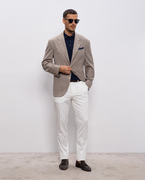 Brunello Cucinelli Beige blazer made of wool, silk and linen MZ4047BND