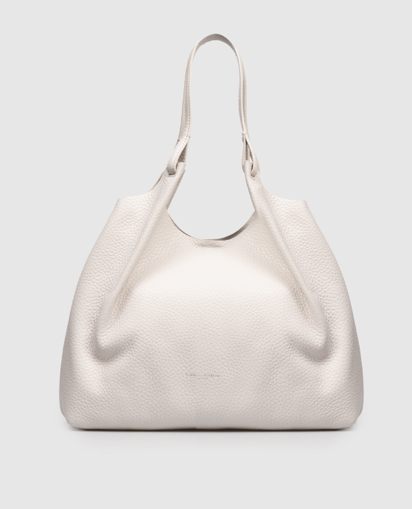 

Dua white leather tote bag with logo Gianni Chiarini