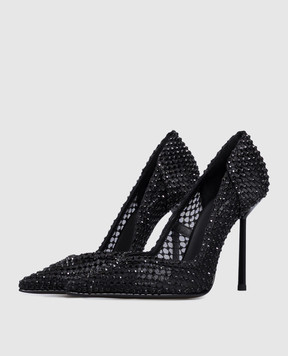 Le Silla Gilda black shoes with crystals 4190E090BXPPSSM