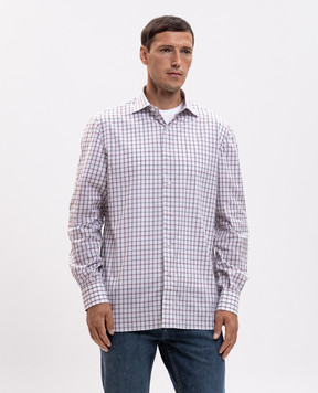 ISAIA White checkered shirt IM10TCC1136